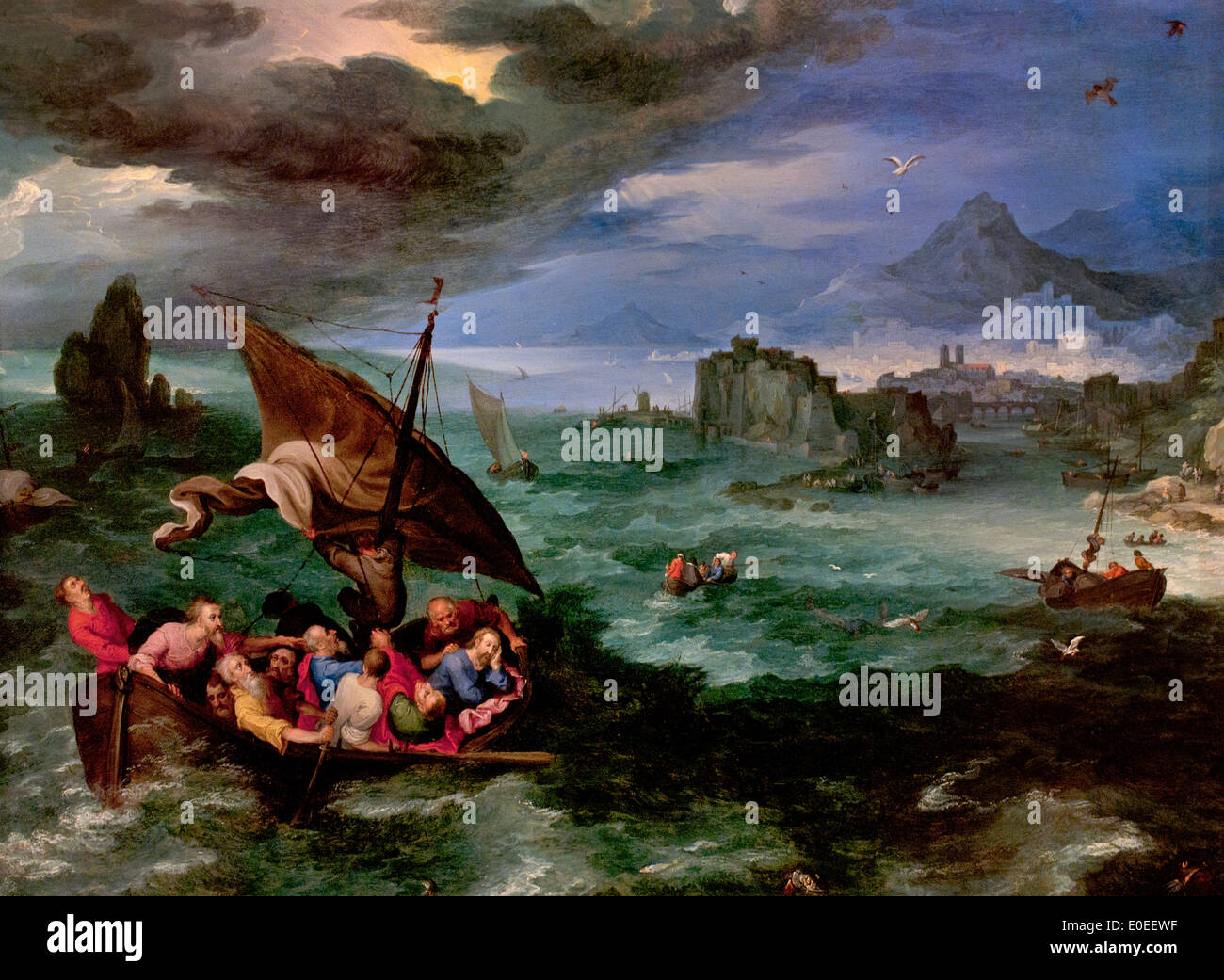 Le Christ dans la tempête sur la mer de Galilée Jan Brueghel l'ancien (1568-1625) Belgique belge flamande Banque D'Images
