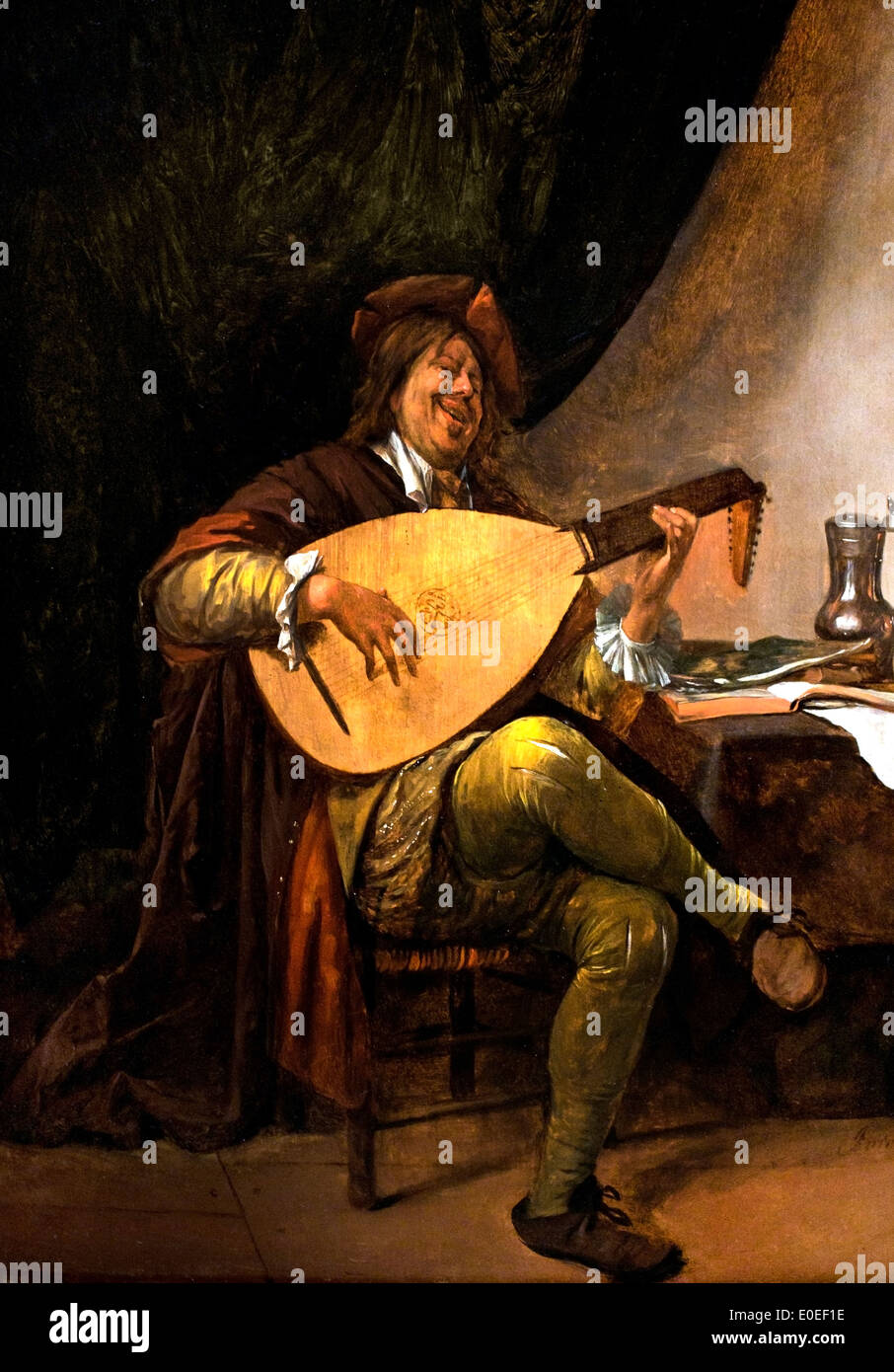Autoportrait jouant le luth 1663-65 par Jan Havicksz Steen 1626 Havickszoon ( ) - 1679 Pays-Bas Néerlandais Banque D'Images