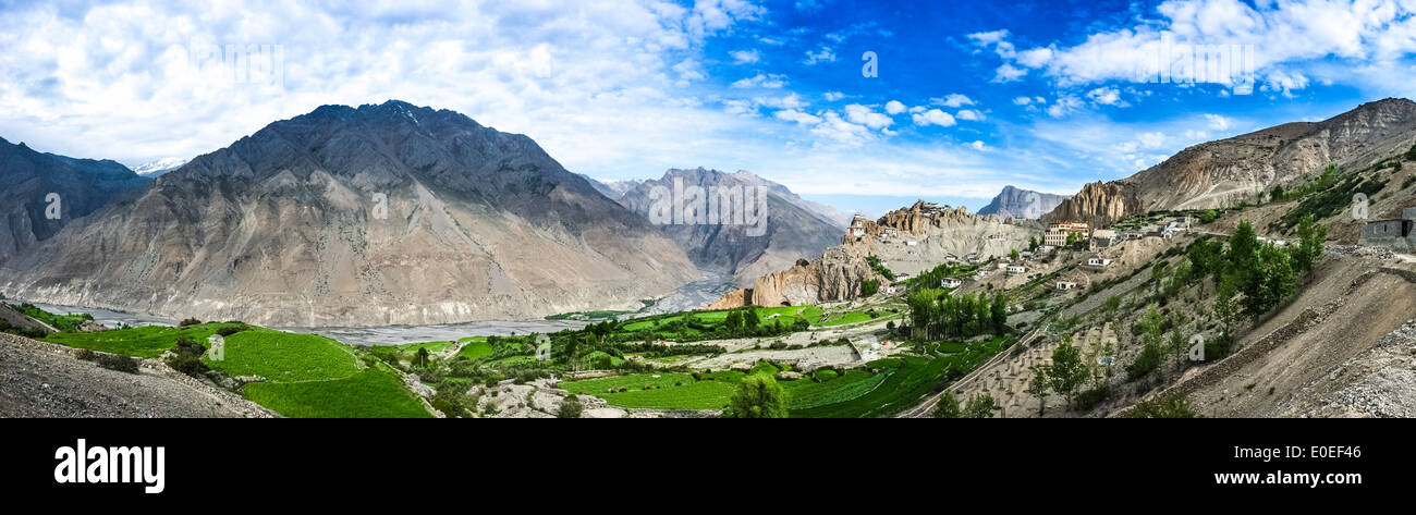 Dhankar gompa. La vallée de Spiti, Himachal Pradesh, Inde Banque D'Images