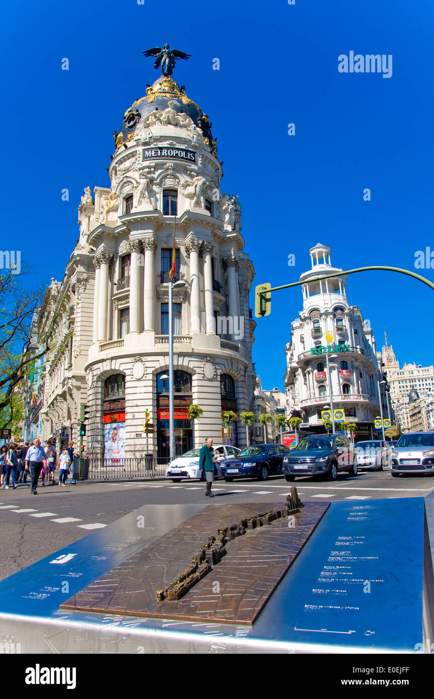 Modèle de Gran Via, Madrid, Espagne Banque D'Images