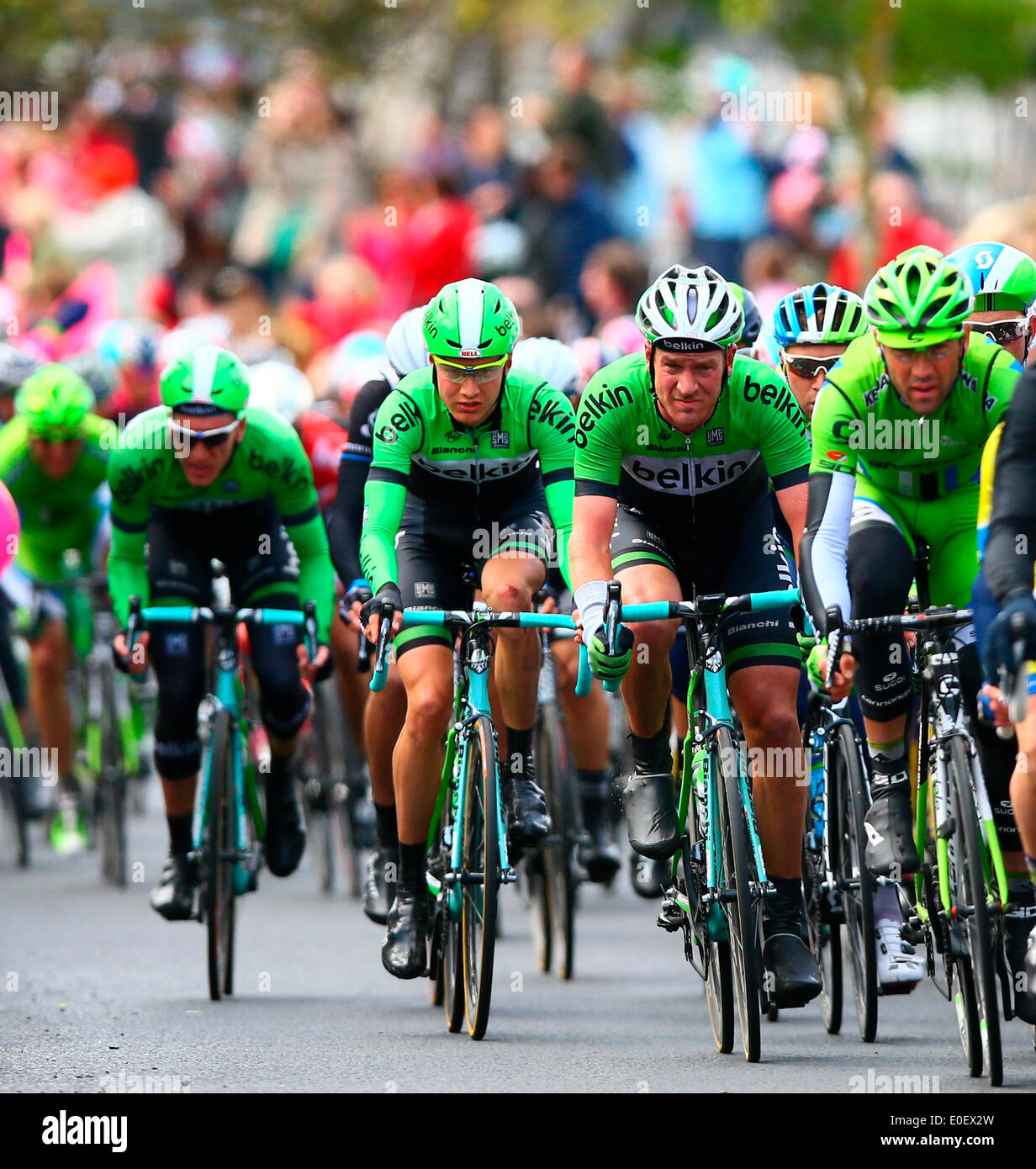 Malahide, Irlande. Le 11 mai, 2014. Le Belkin pro cycling team dans le peloton au cours de la phase 3 du Giro d Italia à partir de l'Irlande. Credit : Action Plus Sport/Alamy Live News Banque D'Images