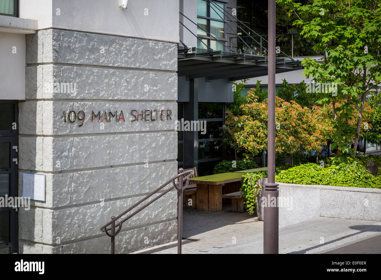 Avant de Mama Shelter Hôtel dans le 20ème arrondissement, Paris, Ile-de-France, France Banque D'Images