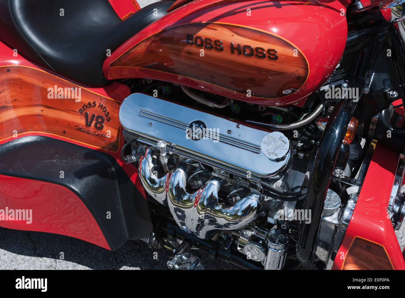 Boss Hoss Cycles avec V8 présentée à l'Leesburg, Florida USA Bike Week rallye Banque D'Images