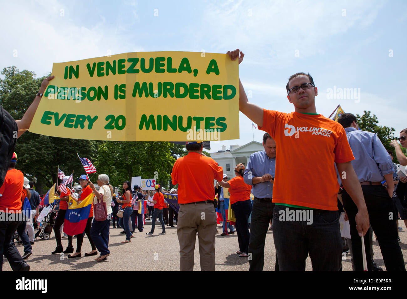 Le Gouvernement vénézuélien en protestation contre Washington, DC USA Banque D'Images