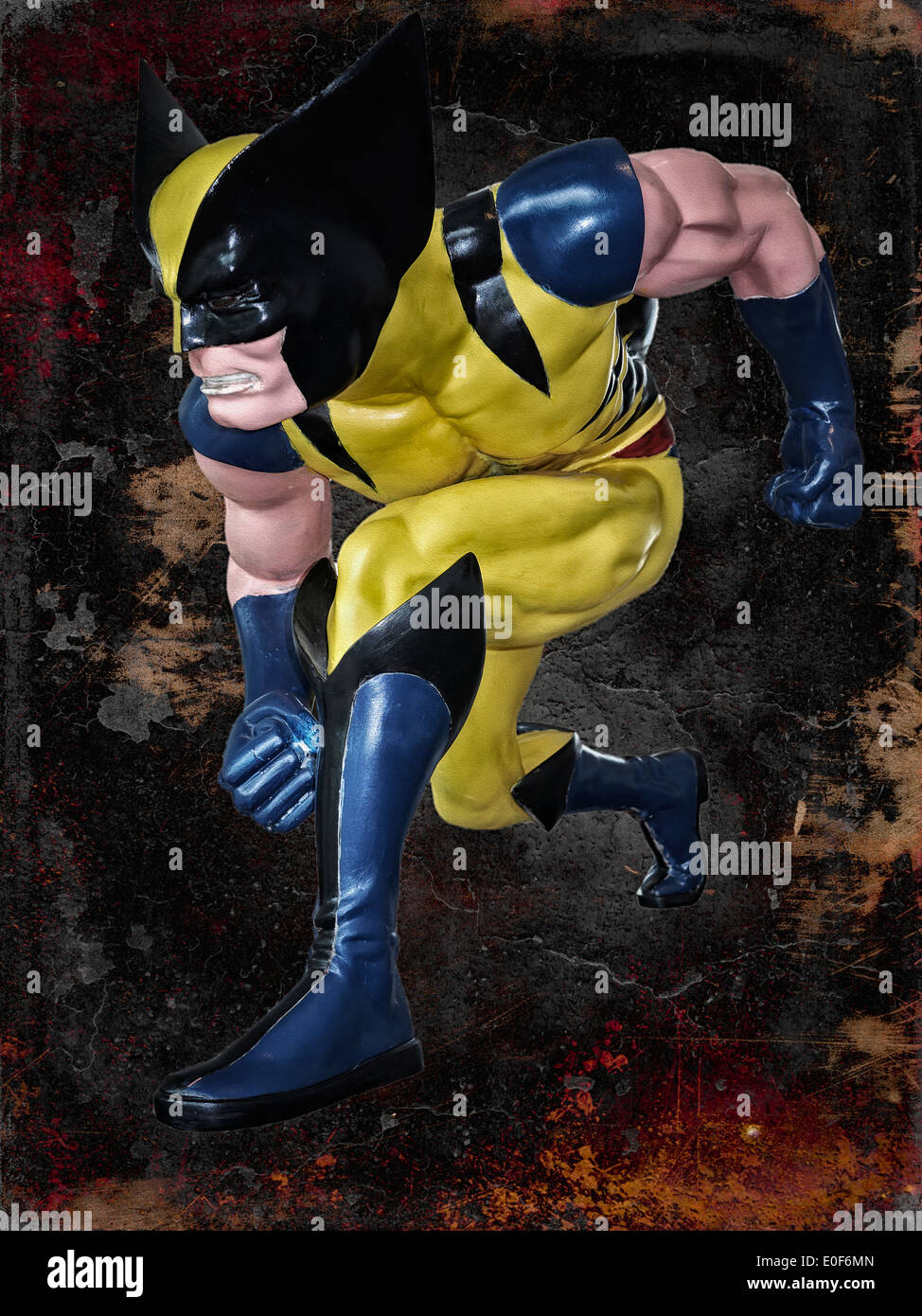 Super héros Wolverine. Image painterly et grunge effet de 'Wolverine', figure super-héros. Banque D'Images