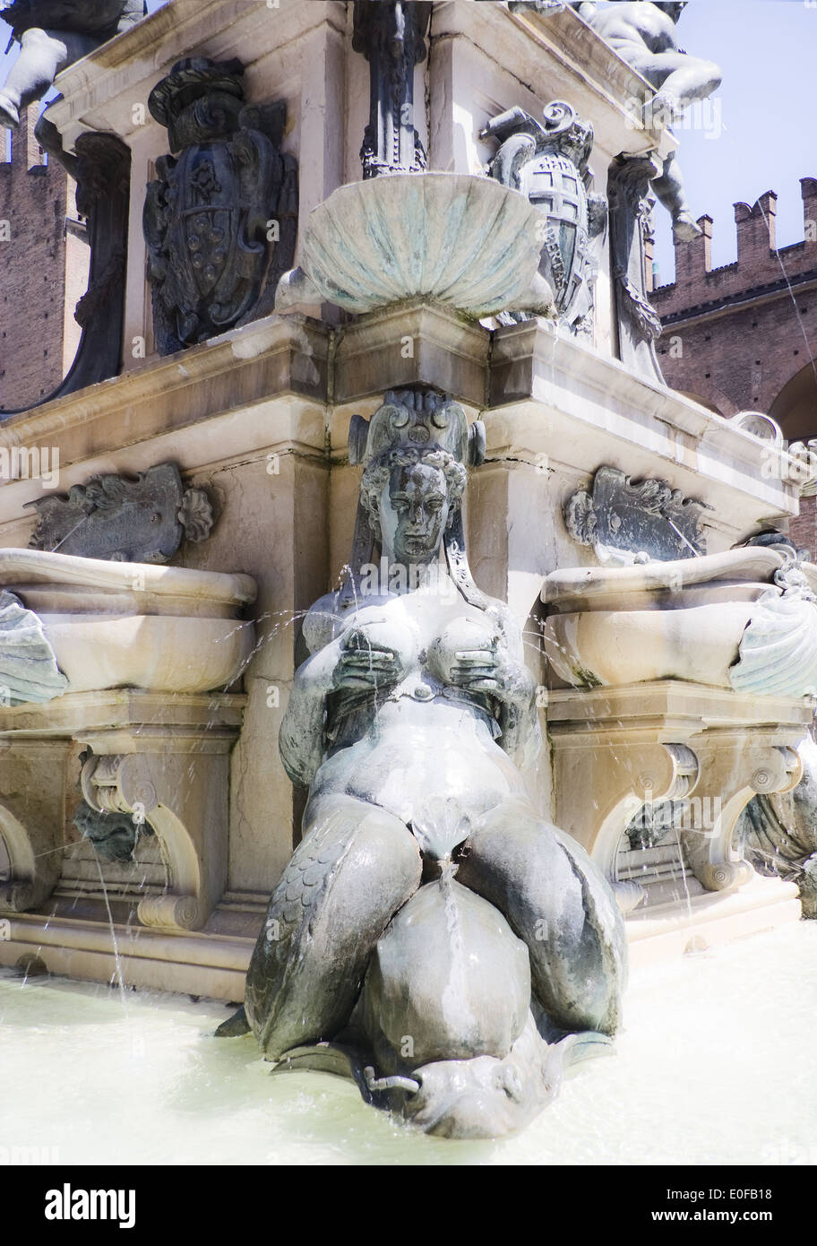 Fontaine de Neptune, place principale, Bologne Banque D'Images