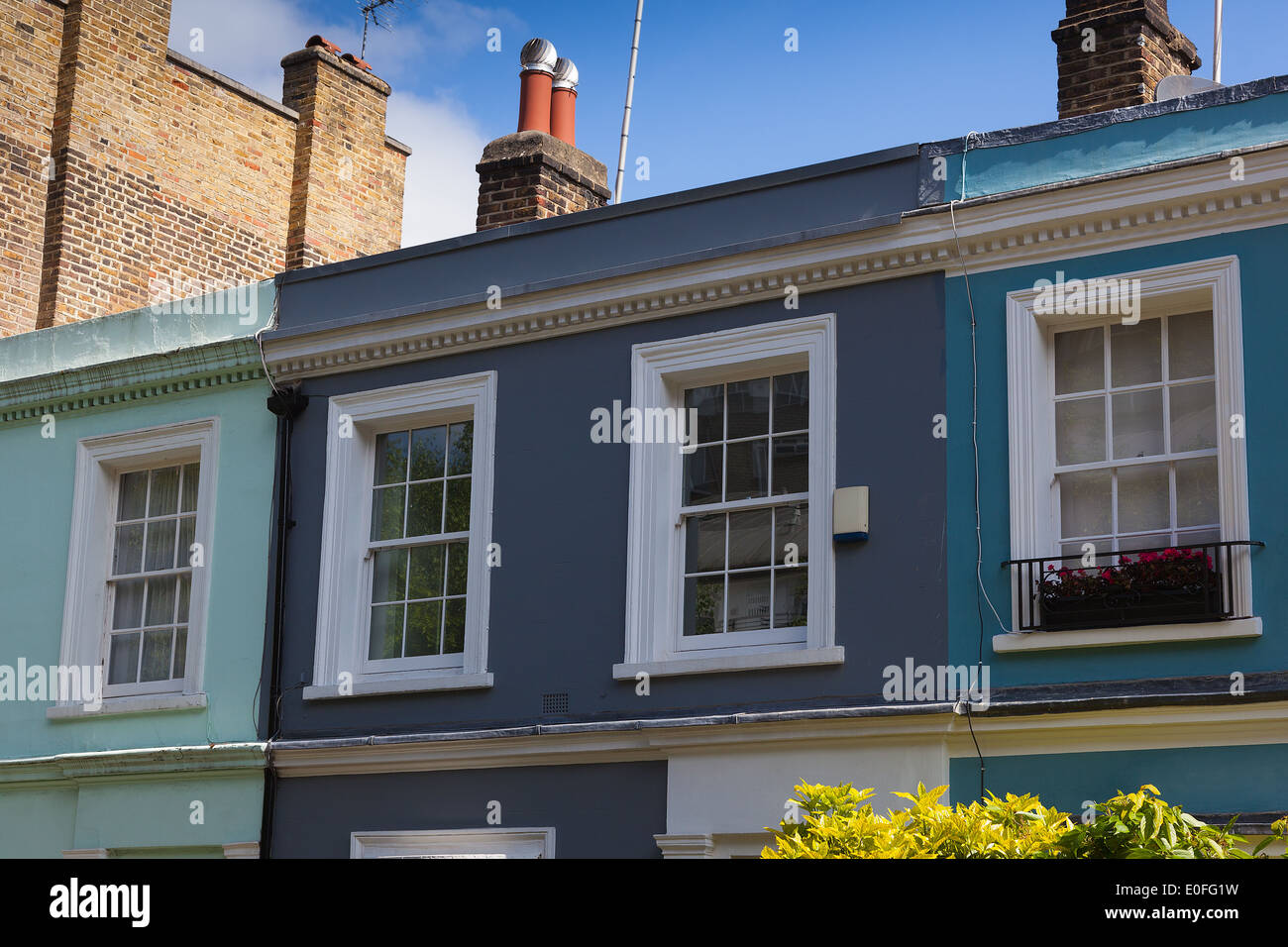 Portobello Road et Notting Hill London houses Banque D'Images
