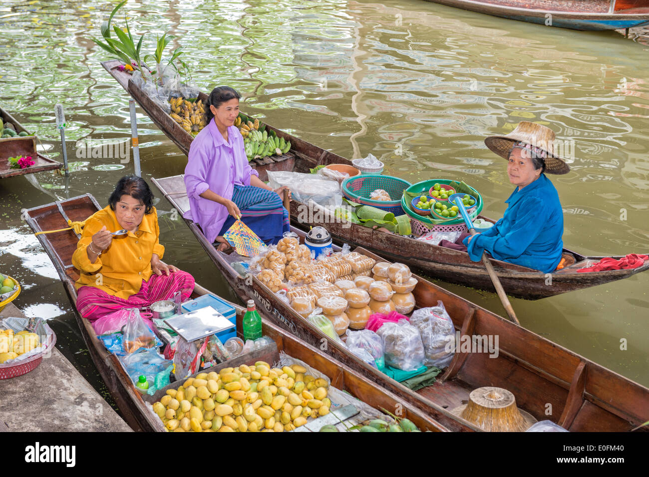 Marché flottant de Damnoen Saduak, Ratchaburi, Bangkok, Thaïlande Banque D'Images