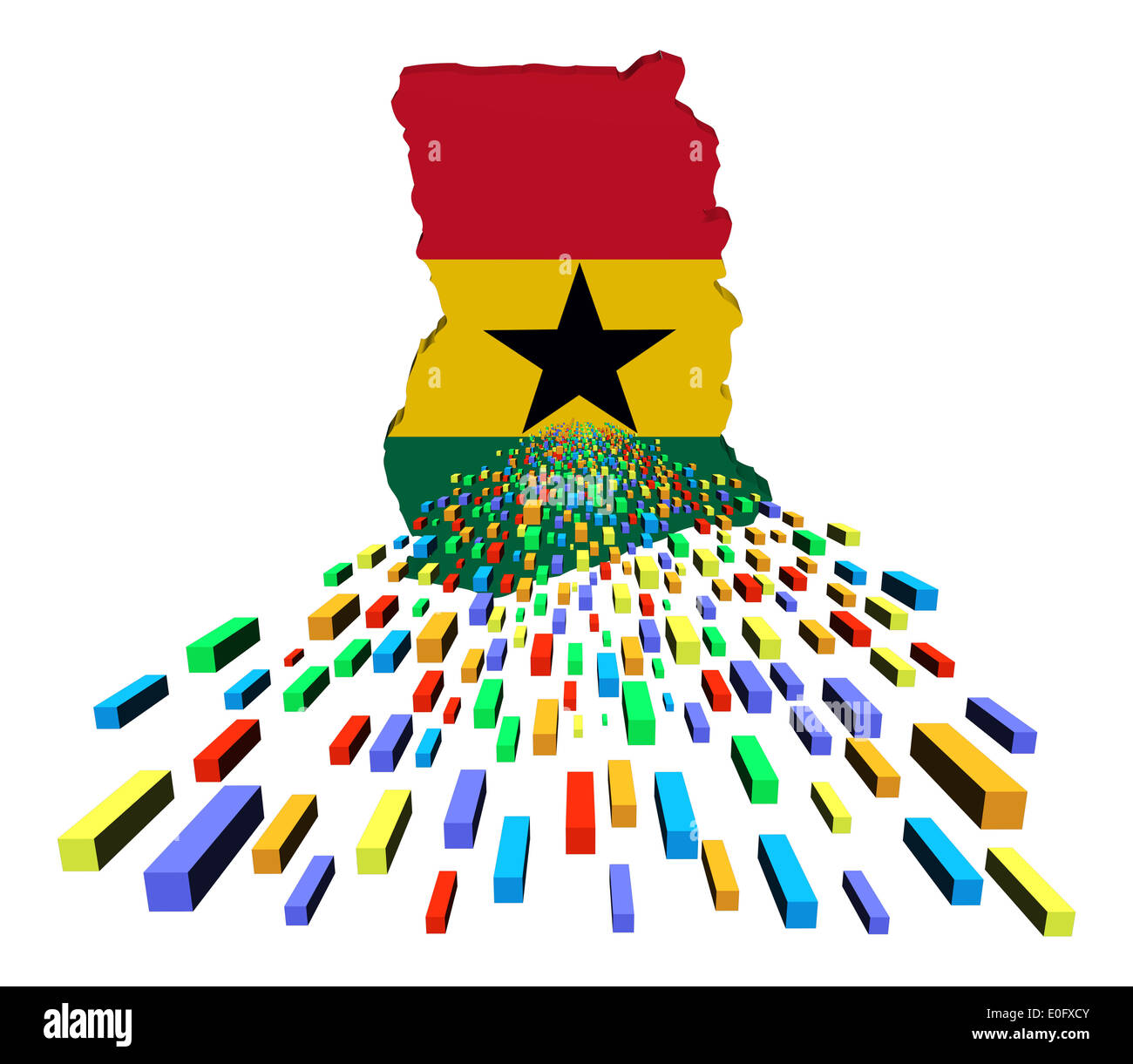 Ghana carte drapeau avec des conteneurs illustration Banque D'Images