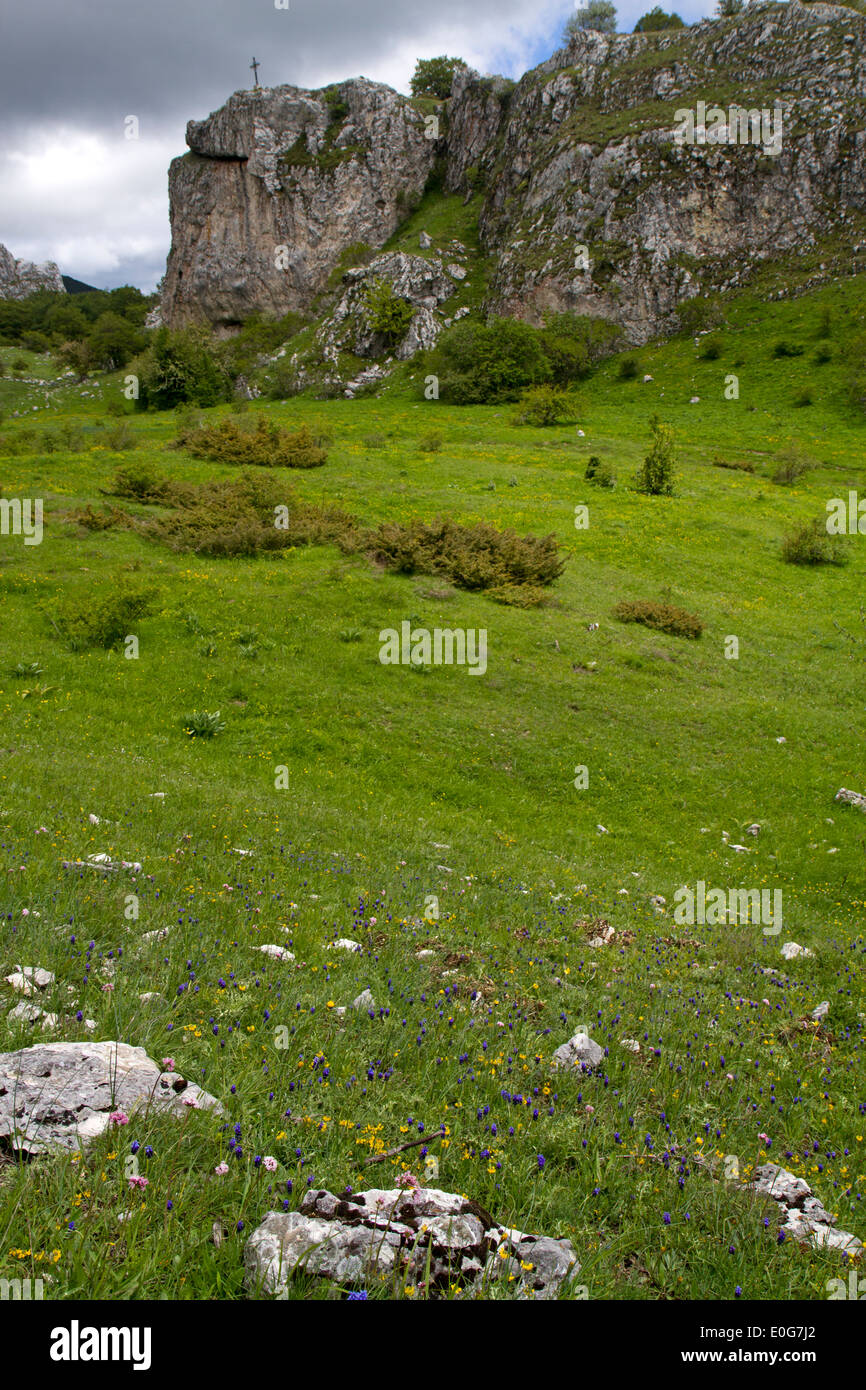 Scène de montagne dans le Parc National de la Majella Banque D'Images