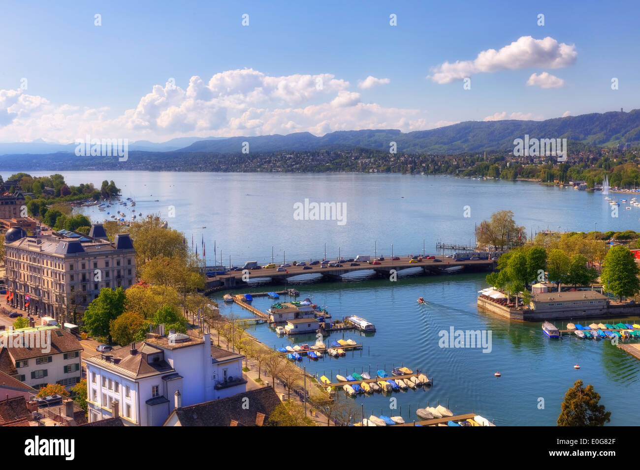 Zurich, Quaibruecke, le lac de Zurich, Suisse Banque D'Images