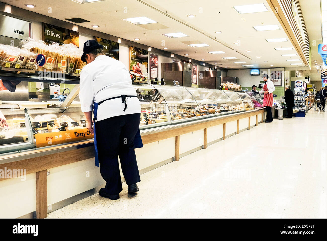 L'intérieur d'un supermarché Tesco à Essex. Banque D'Images