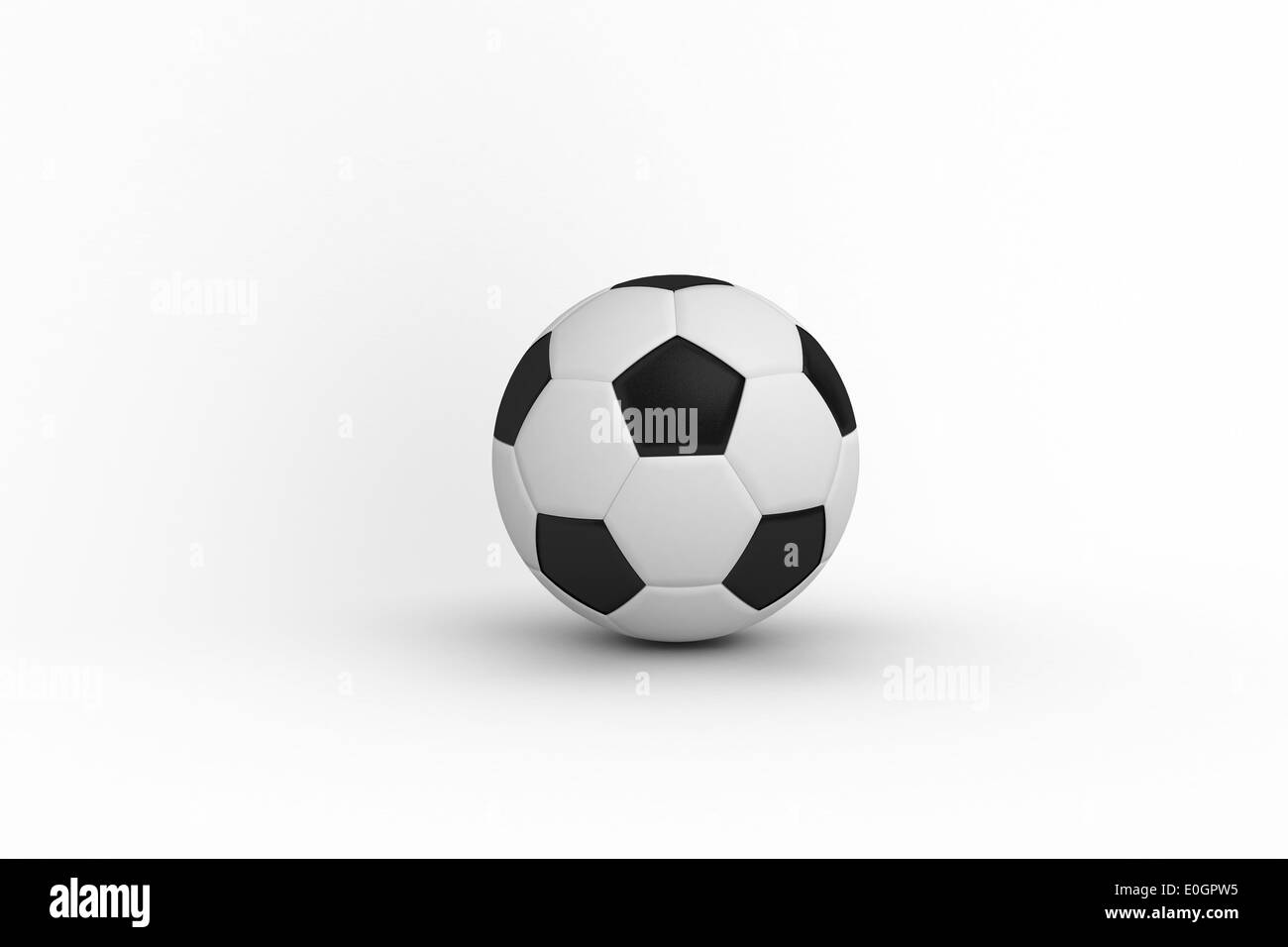 Football en cuir noir et blanc Banque D'Images