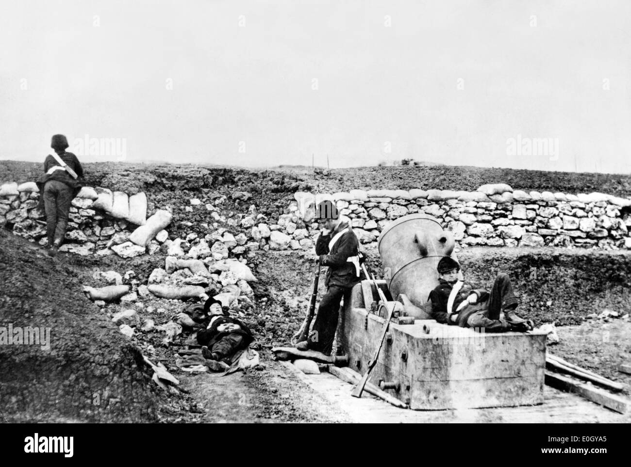 Les soldats pendant la guerre de Crimée Banque D'Images