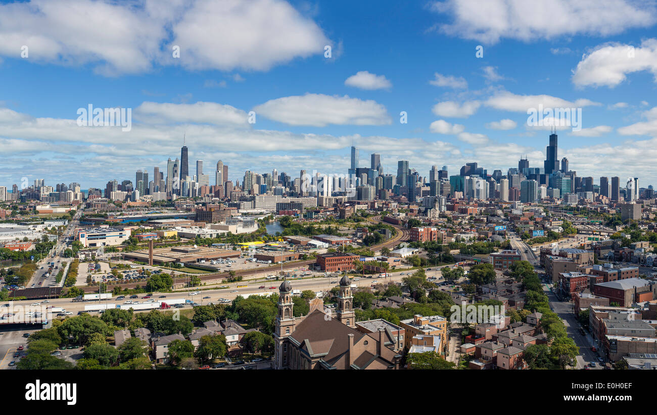 Chicago, Illinois, États-Unis d'Amérique, sur les toits de la ville Banque D'Images