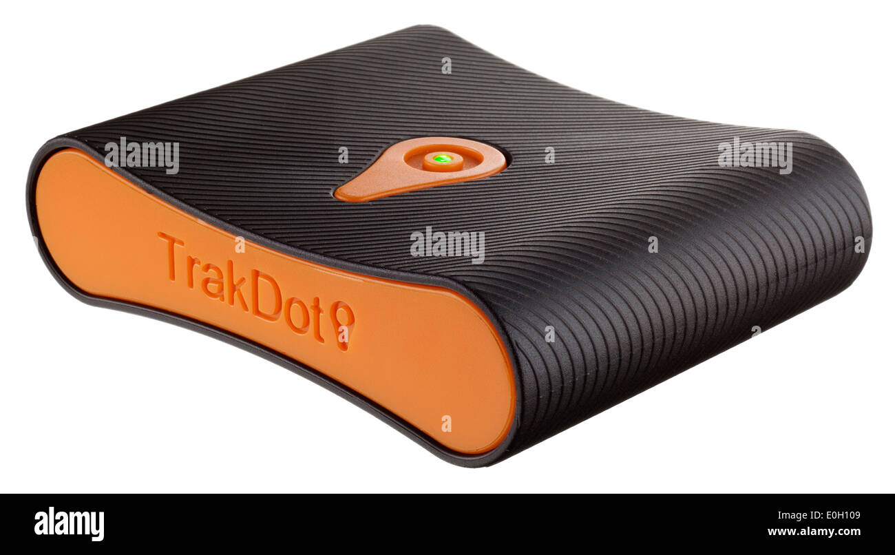 Trakdot Assurance Tracker, à utiliser lorsque vous voyagez par avion. Banque D'Images