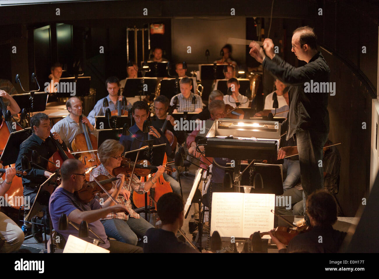Orchestre avec orchestre au théâtre d'État du Nouveau-Brunswick, théâtre et opéra, Brunswick, Basse-Saxe, Allemagne Banque D'Images