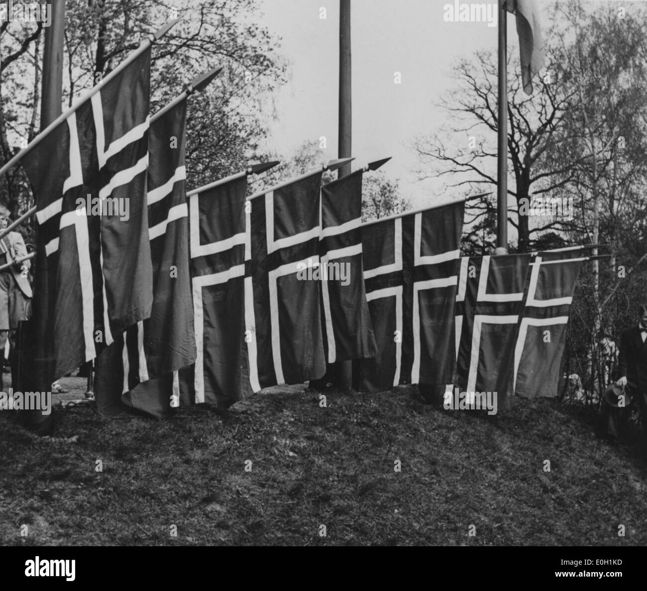 Cette image commémore le 17 mai de la Norvège, une fête nationale célébrant l'indépendance et la liberté du pays, avec des défilés et la fierté nationale affichés dans tout le pays. Banque D'Images