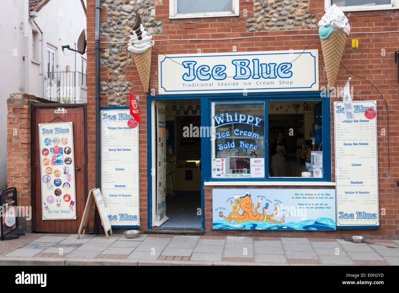 La Ice Blue Ice cream parlour à Sheringham Norfolk UK Banque D'Images