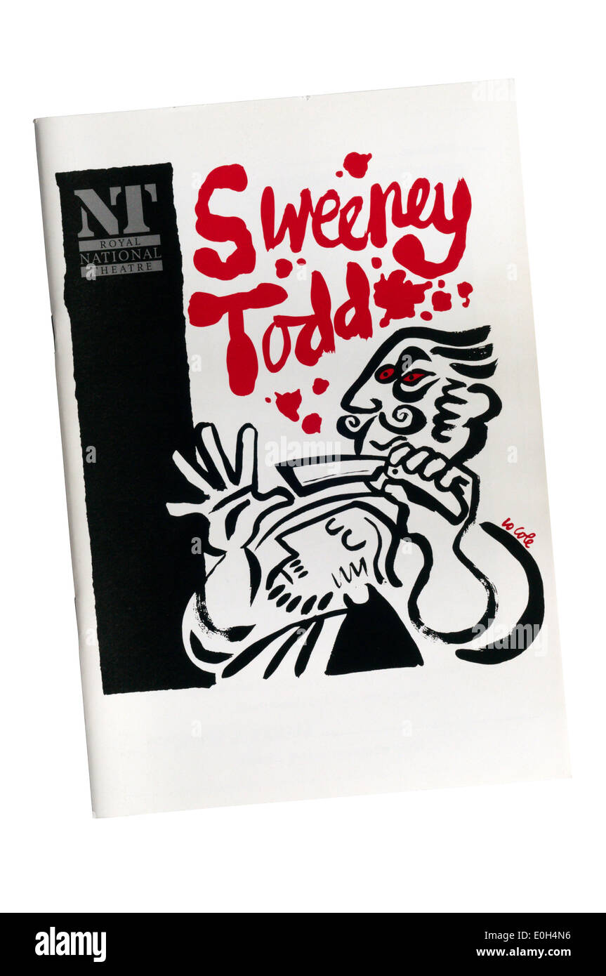 Programme pour la production de 1993 Sweeney Todd de Stephen Sondheim au Théâtre de Cottesloe. Banque D'Images