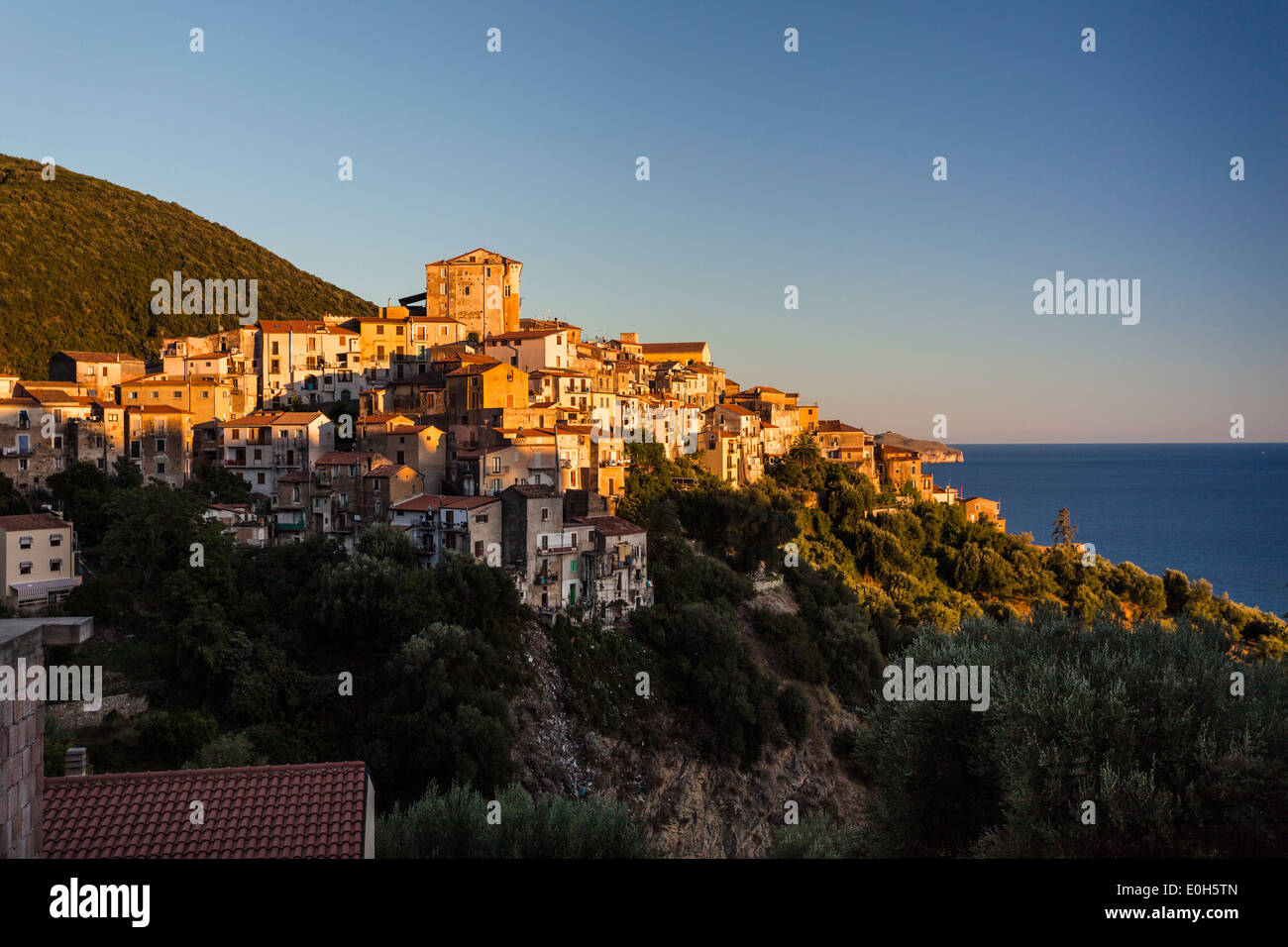 Pisciotta, Cilento, Mer Tyrrhénienne, Méditerranée, Sud de l'Italie, l'Europe Banque D'Images