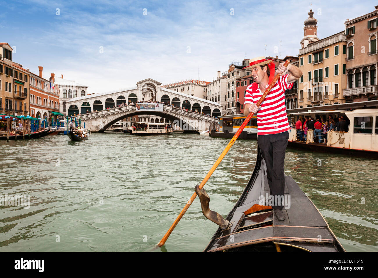 Cabine dans le Grand Canal de Venise, Vénétie, Italie, Europe Banque D'Images