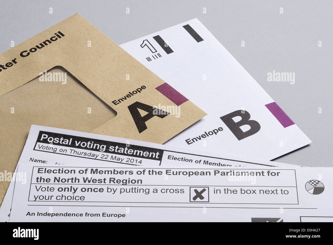 Le vote pour les élections européennes de mai 2014 Banque D'Images