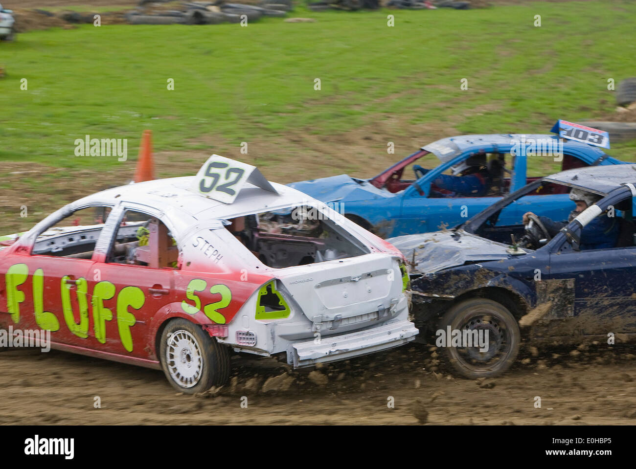 Sport : Banger Racing à Stansted Angleterre Essex Raceway Banque D'Images