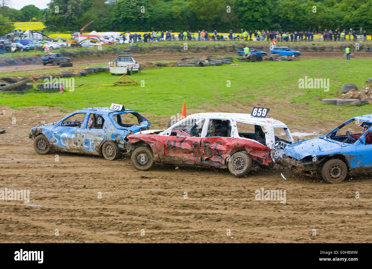 Sport : Banger Racing à Stansted Angleterre Essex Raceway Banque D'Images