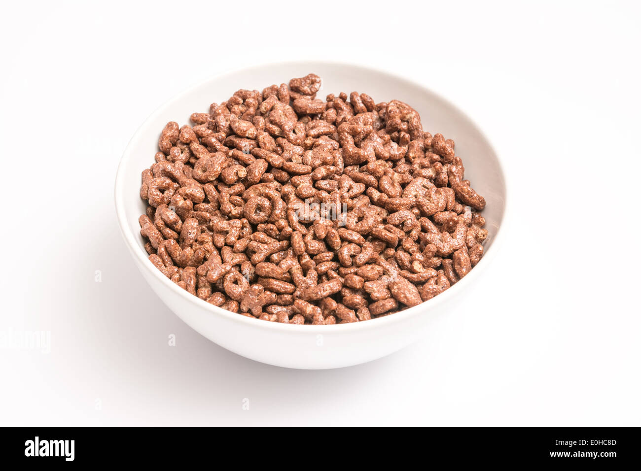 Bol de chocolat blanc Lettres Alphabet flocons de maïs Banque D'Images