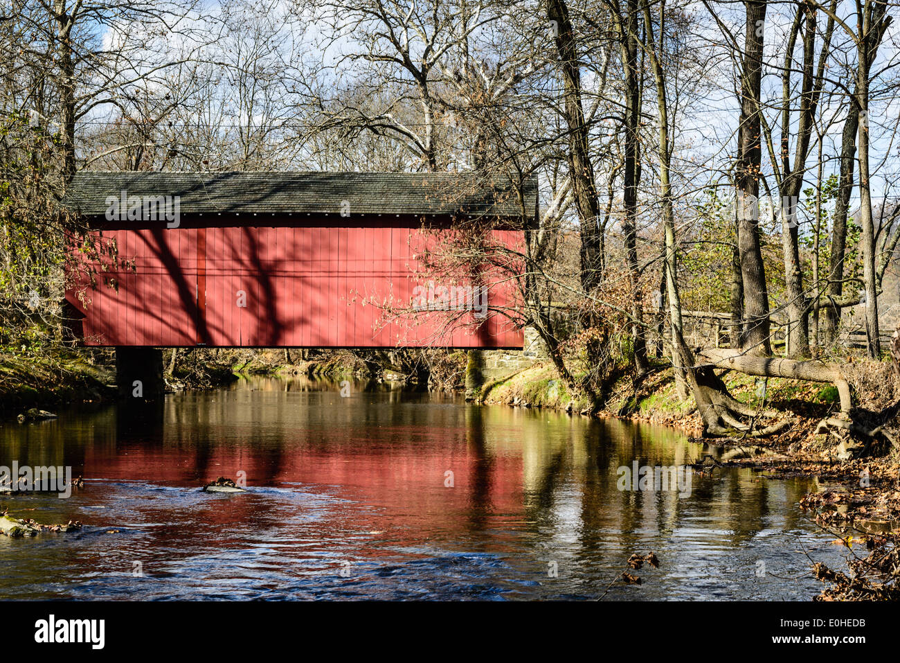 Pont couvert d'Ashland (aka Orge Mill Road Pont Couvert), l'orge Mill Road, Ashland, Ohio Banque D'Images