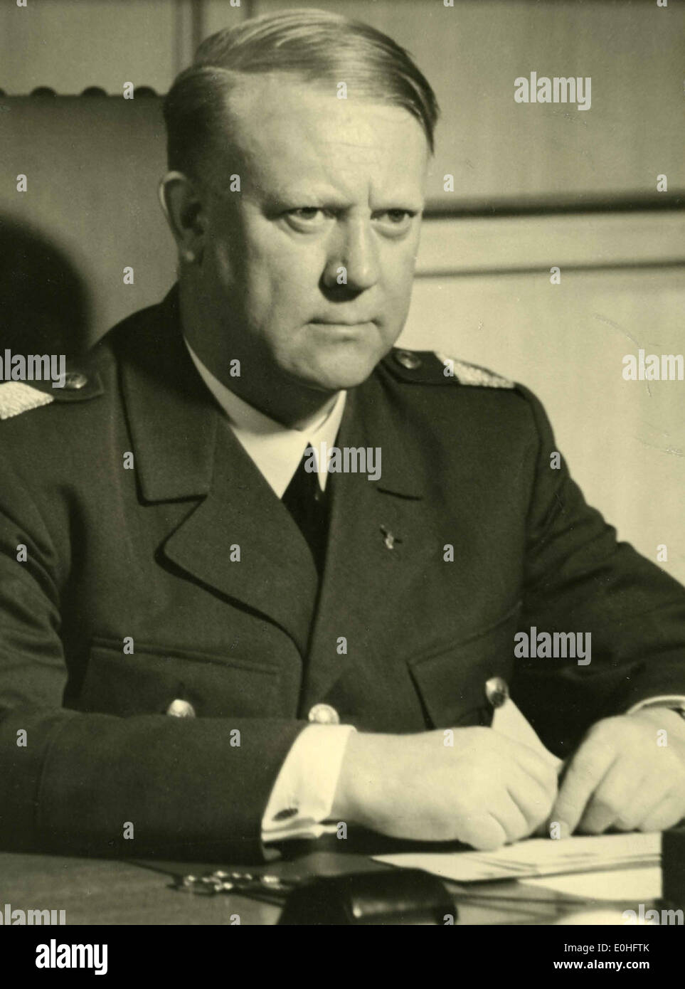 Un portrait de Vidkun Quisling en uniforme militaire pendant la première Guerre mondiale Quisling, figure norvégienne controversée, était connu pour sa collaboration avec l'Allemagne nazie pendant l'occupation de la Norvège. Banque D'Images