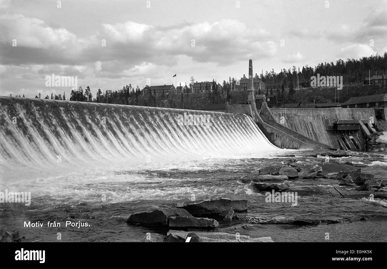 Le barrage de l'eau Porjus power plant, Jokkmokk, Laponie, Suède Banque D'Images