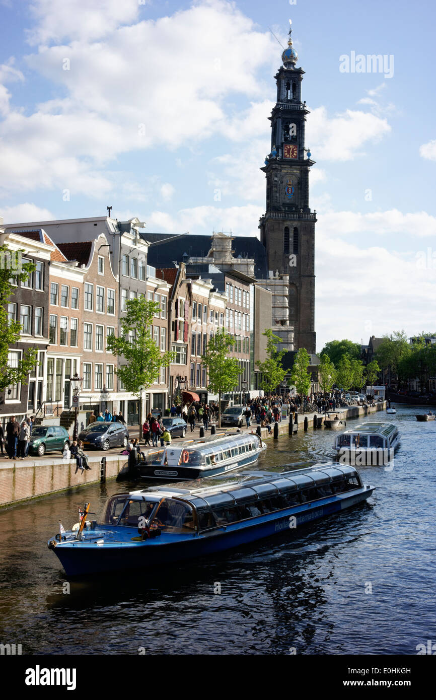 Canal à Amsterdam, Hollande. Banque D'Images