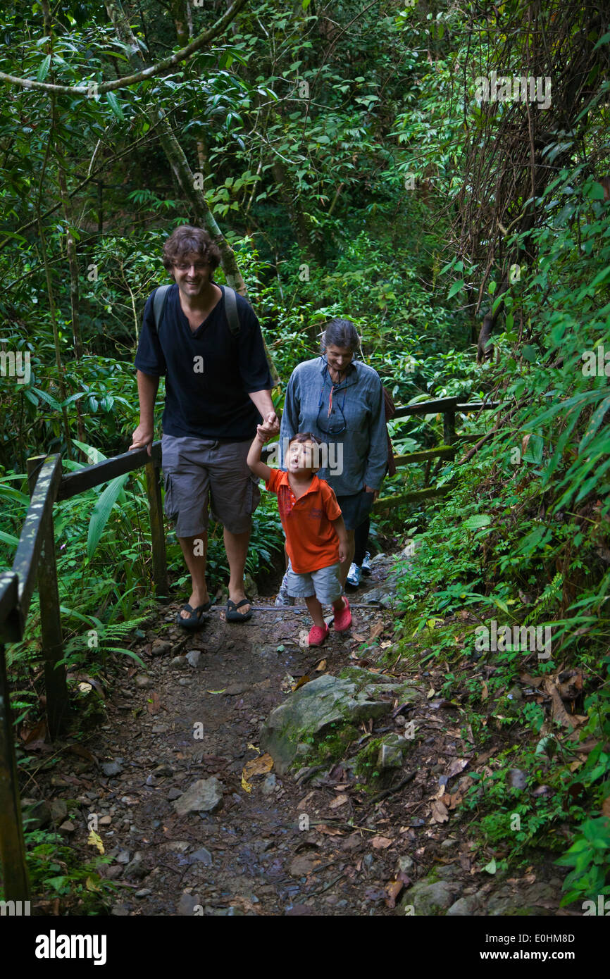 Le sentier de randonnée au mont Kinabalu (4095 mètres de haut) L'un des premiers parcs nationaux - SABAH, BORNEO MR Banque D'Images