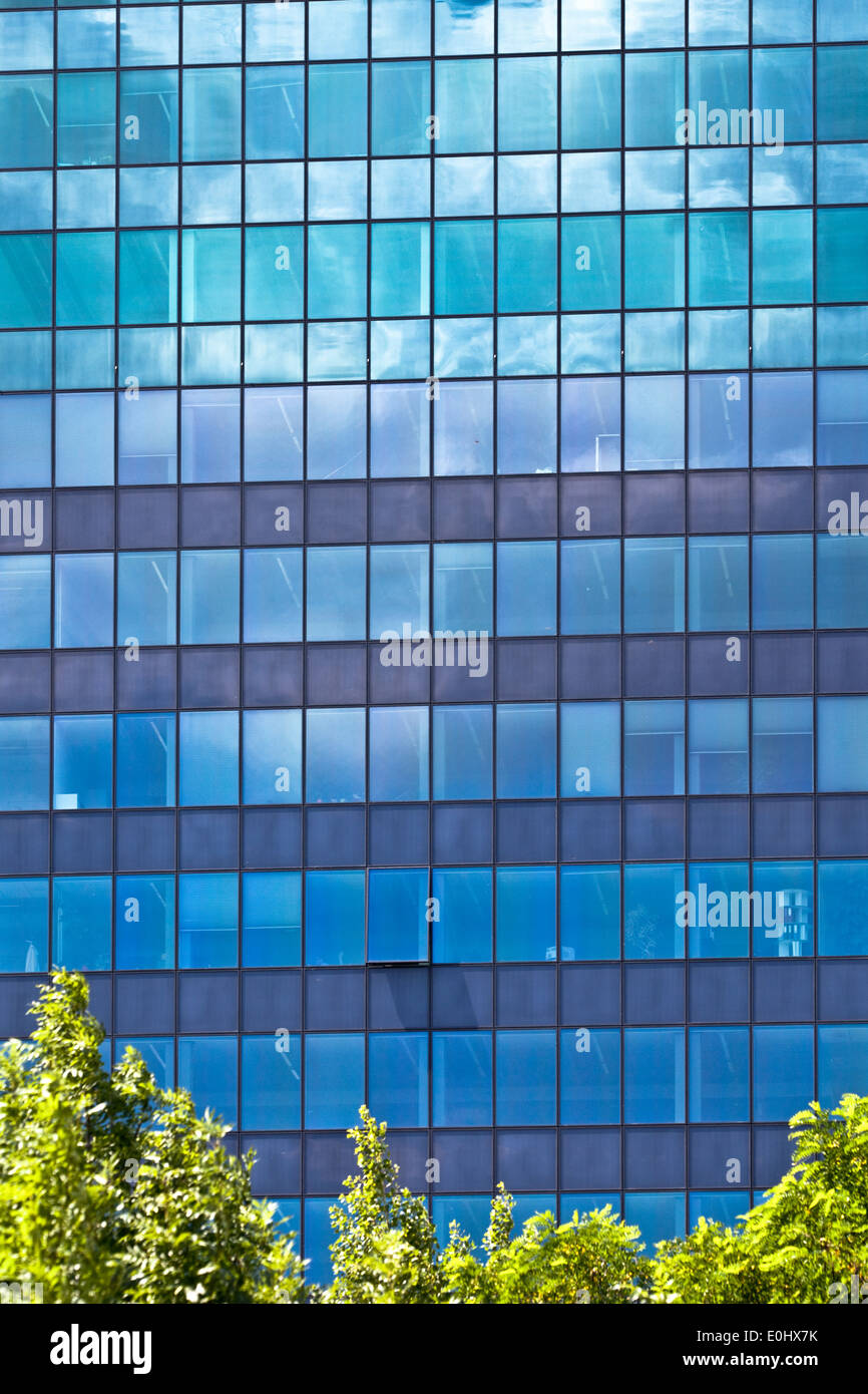 Glasfassade, Büroturm - façade en verre, d'une tour à bureau Banque D'Images