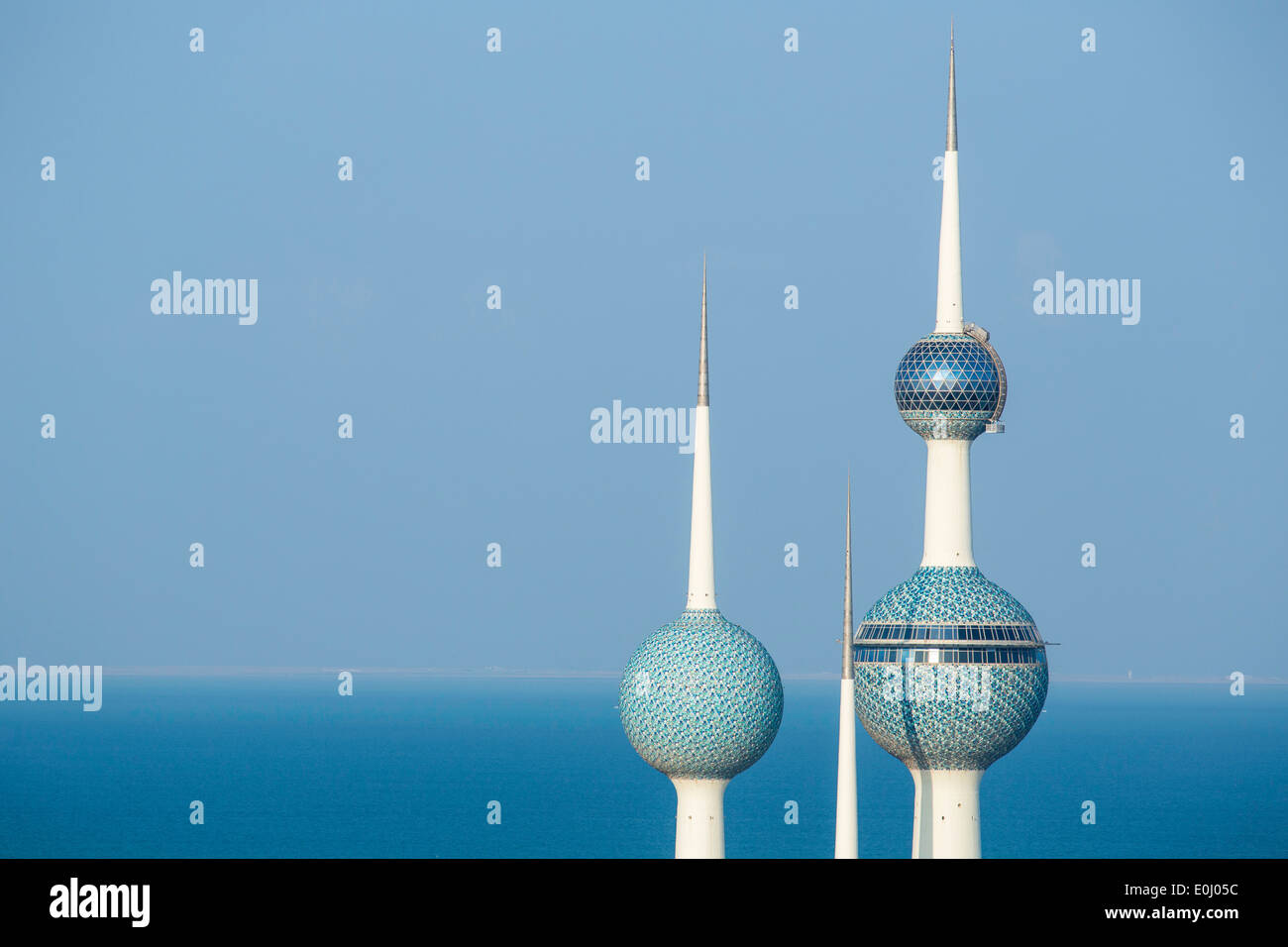 Le Kuwait Towers, Golfe Arabique Street, Kuwait City Banque D'Images