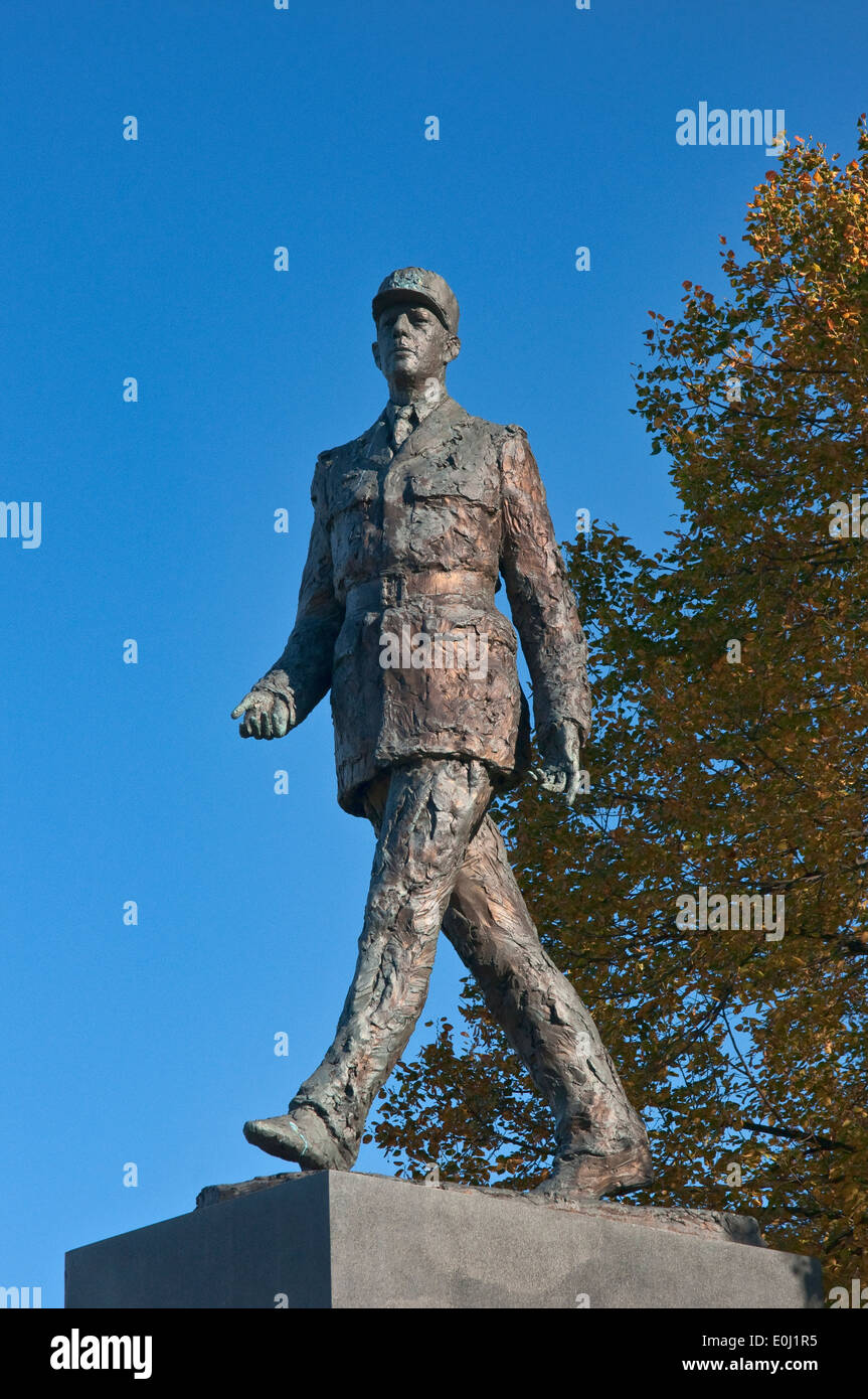Le général Charles de Gaulle statue à Varsovie, Pologne Banque D'Images