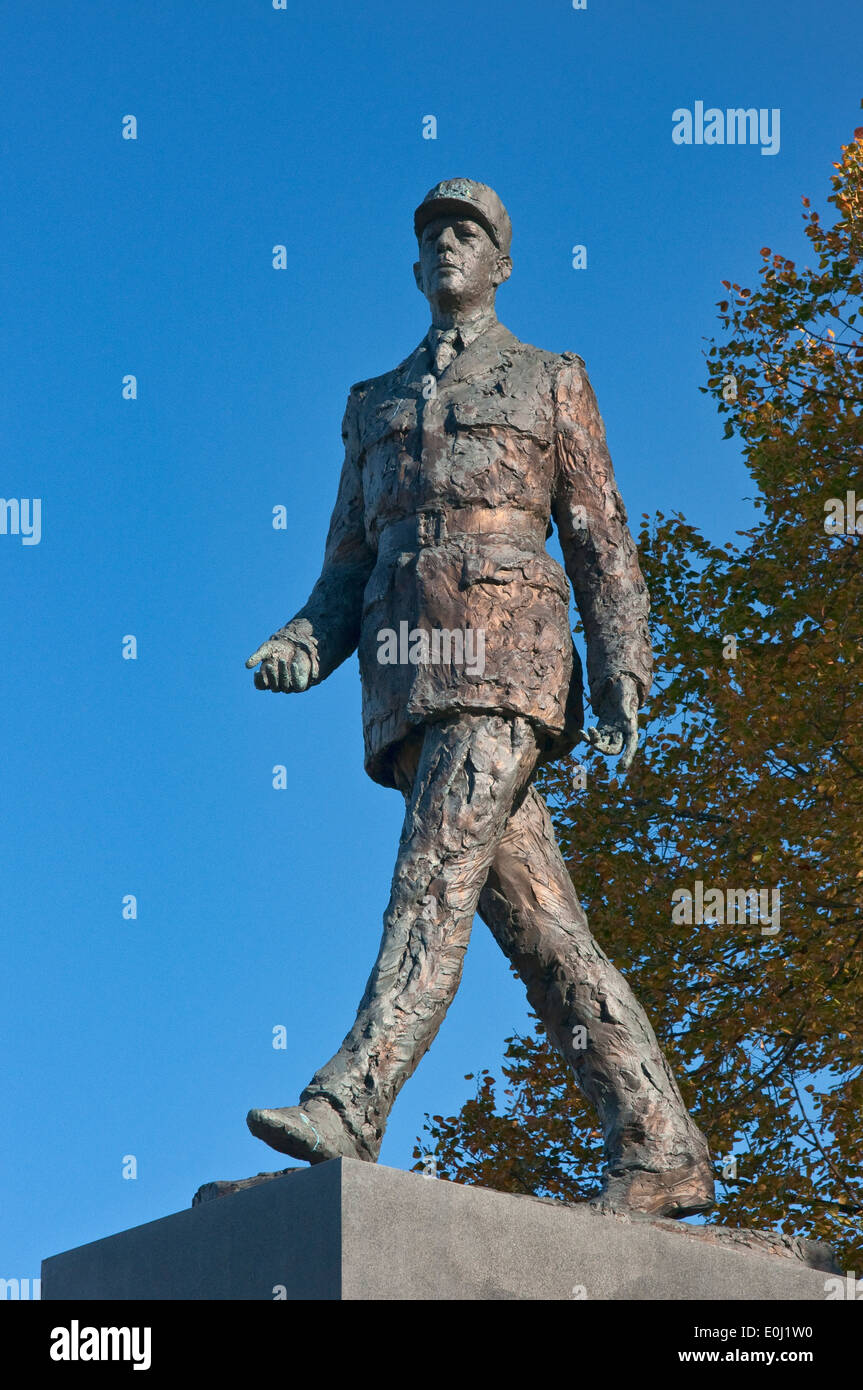 Le général Charles de Gaulle statue à Varsovie, Pologne Banque D'Images