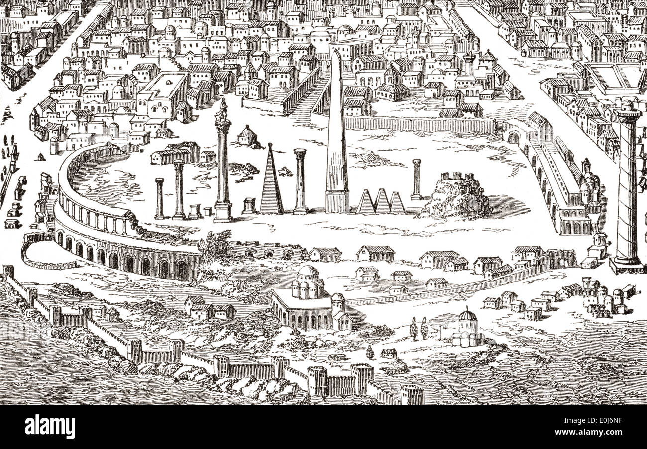 Le cirque et l'Hippodrome de Constantinople chrétienne, après une gravure dans l'Imperium Orientale par Anselmo Banduri... Banque D'Images
