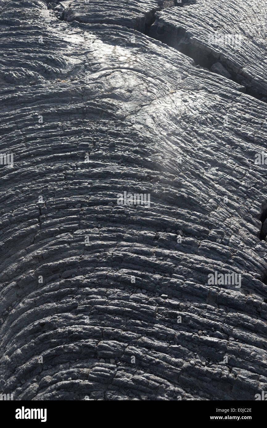 Dans la conception de la nature de la lave à Hawaii Volcanoes National Park, Big Island, Hawaii Banque D'Images