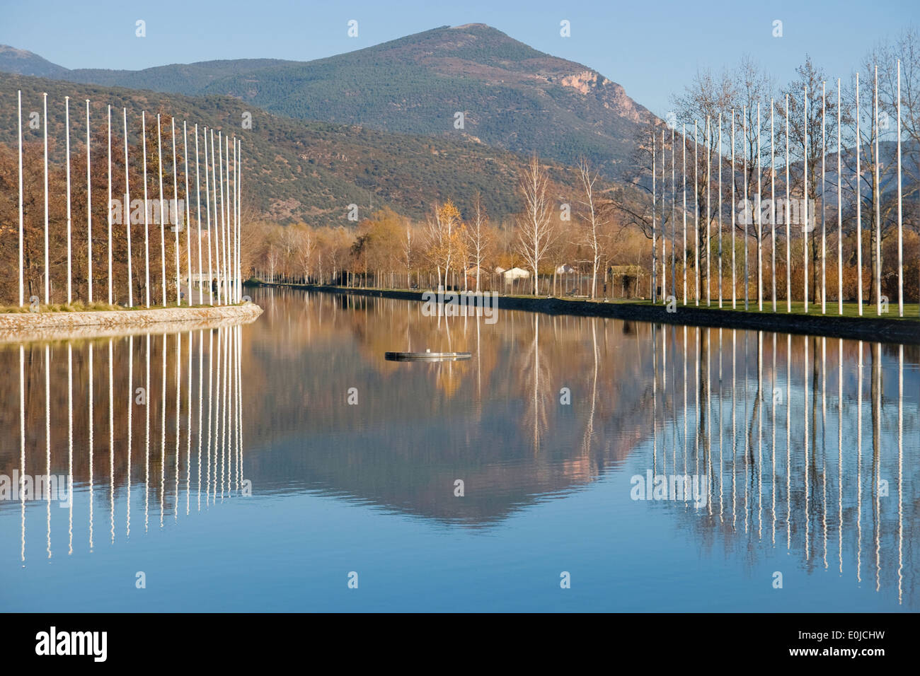Parc del Segre Segre (PARC) de la Seu de Urgell, en Catalogne. Banque D'Images