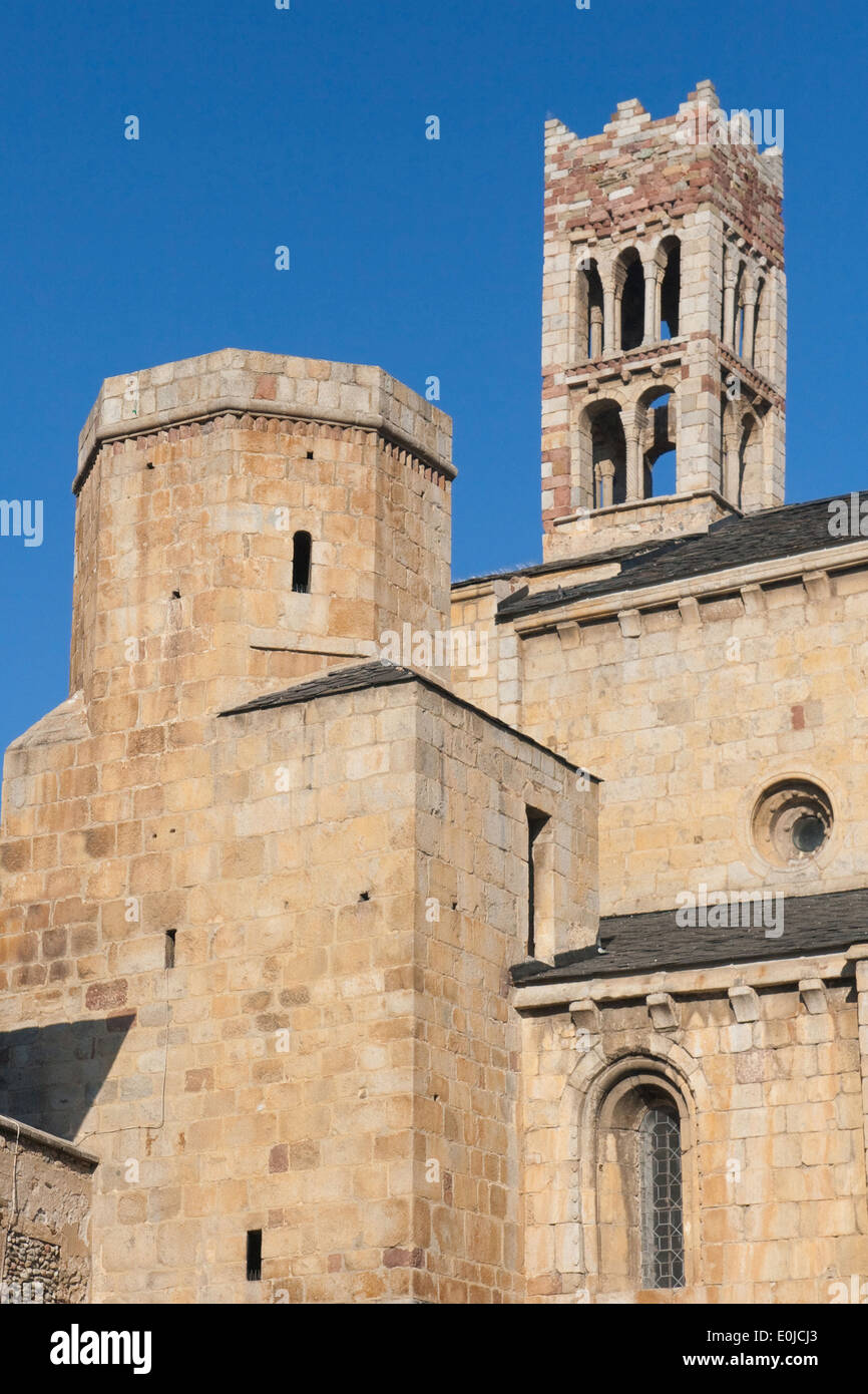 Détail architectural de la Cathédrale de La Seu de Urgell en Catalogne. Banque D'Images