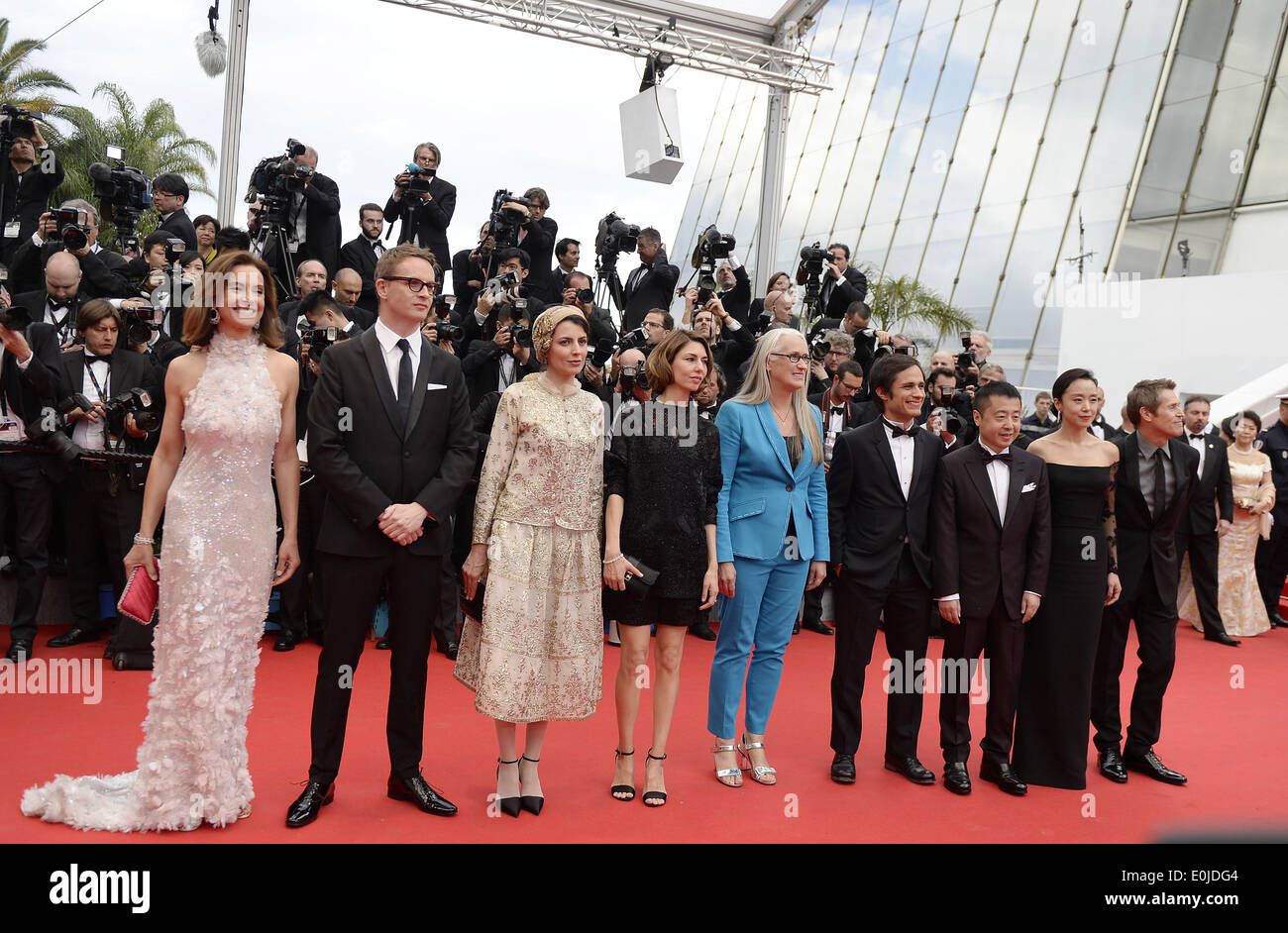 Cannes, France. 14 mai, 2014. Les membres du jury arrivent sur le tapis rouge pour la cérémonie d'ouverture de la 67e édition du Festival de Cannes à Cannes, France, le 14 mai 2014. Le festival se déroulera du 14 au 25 mai. Credit : Ye Pingfan/Xinhua/Alamy Live News Banque D'Images