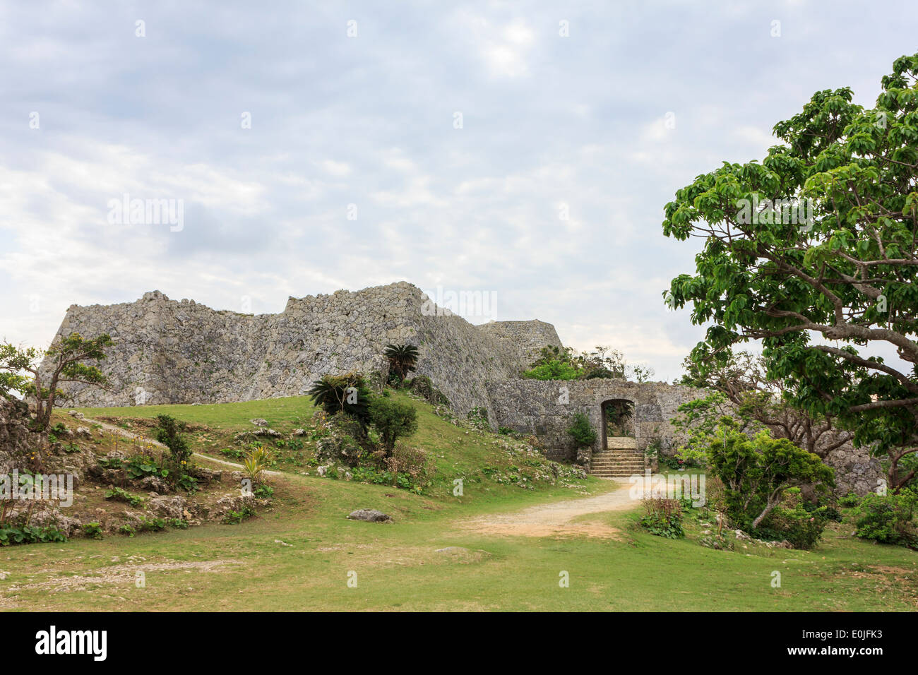 Nakagusuku Castle Ruins à Okinawa, Japon Banque D'Images