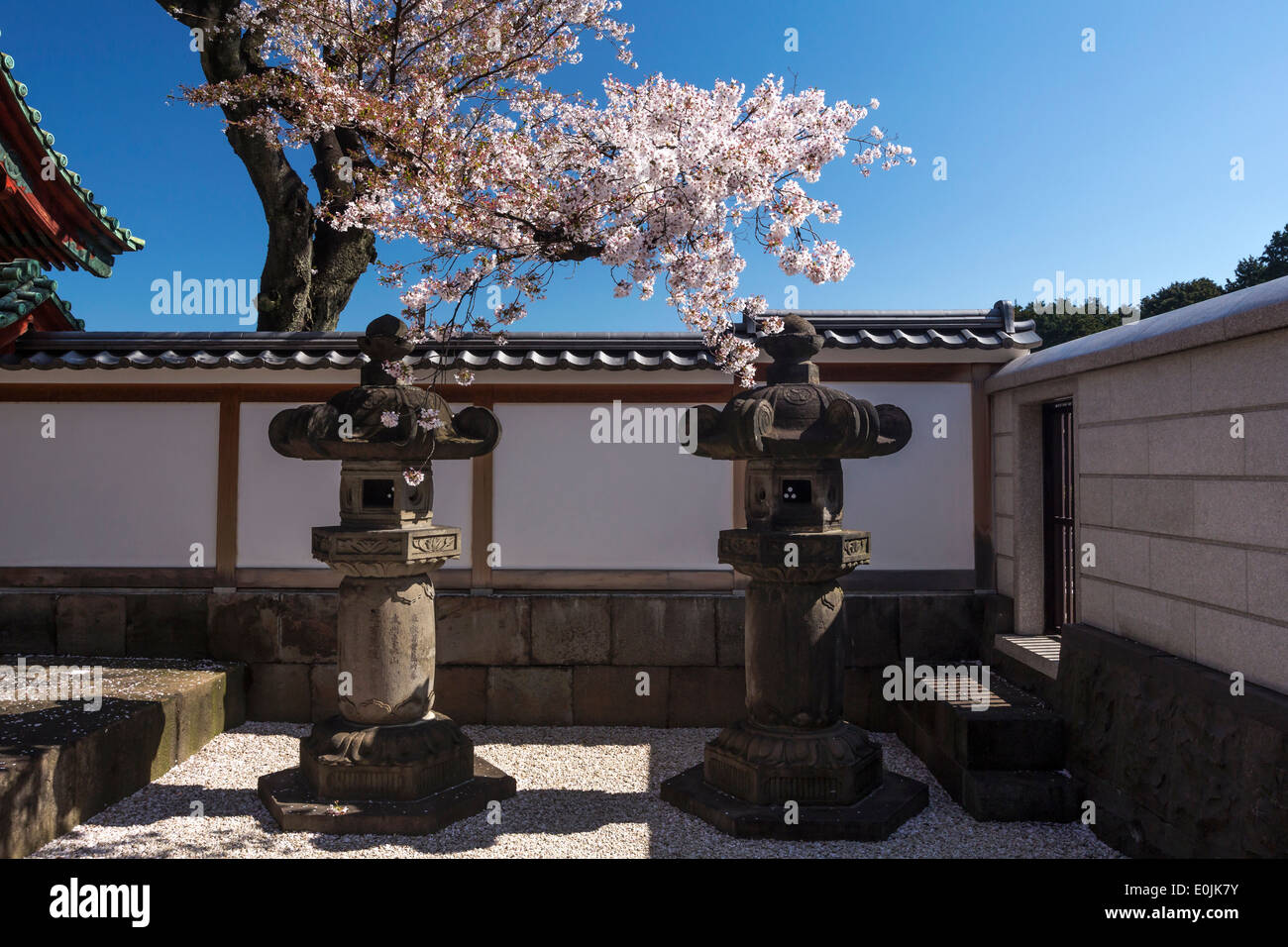 Au Temple de la lanterne de pierre Kaneiji à Tokyo, Japon Banque D'Images