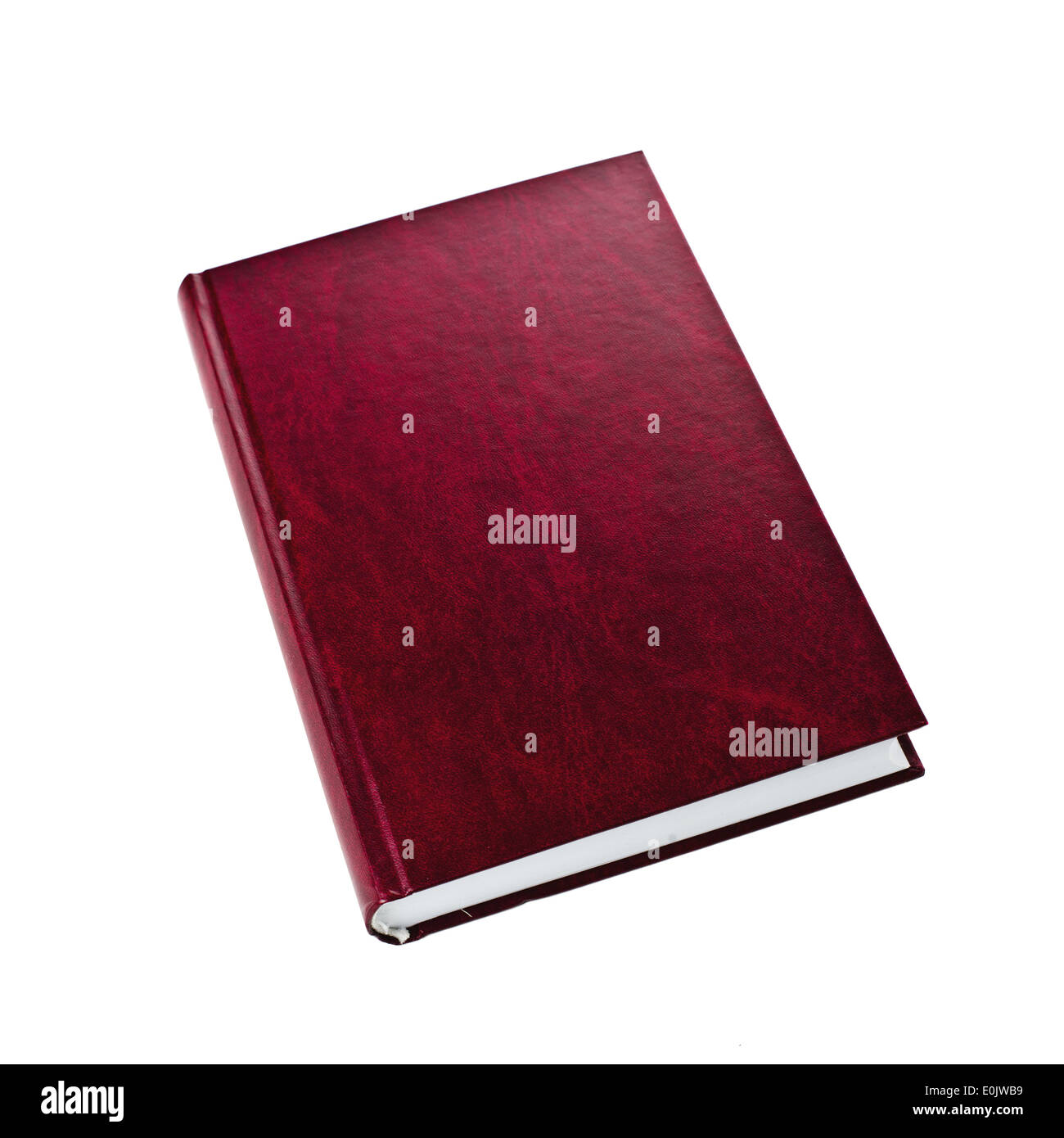 Nouveau livre à couverture cartonnée rouge avec couvercle blanc sur fond blanc Banque D'Images