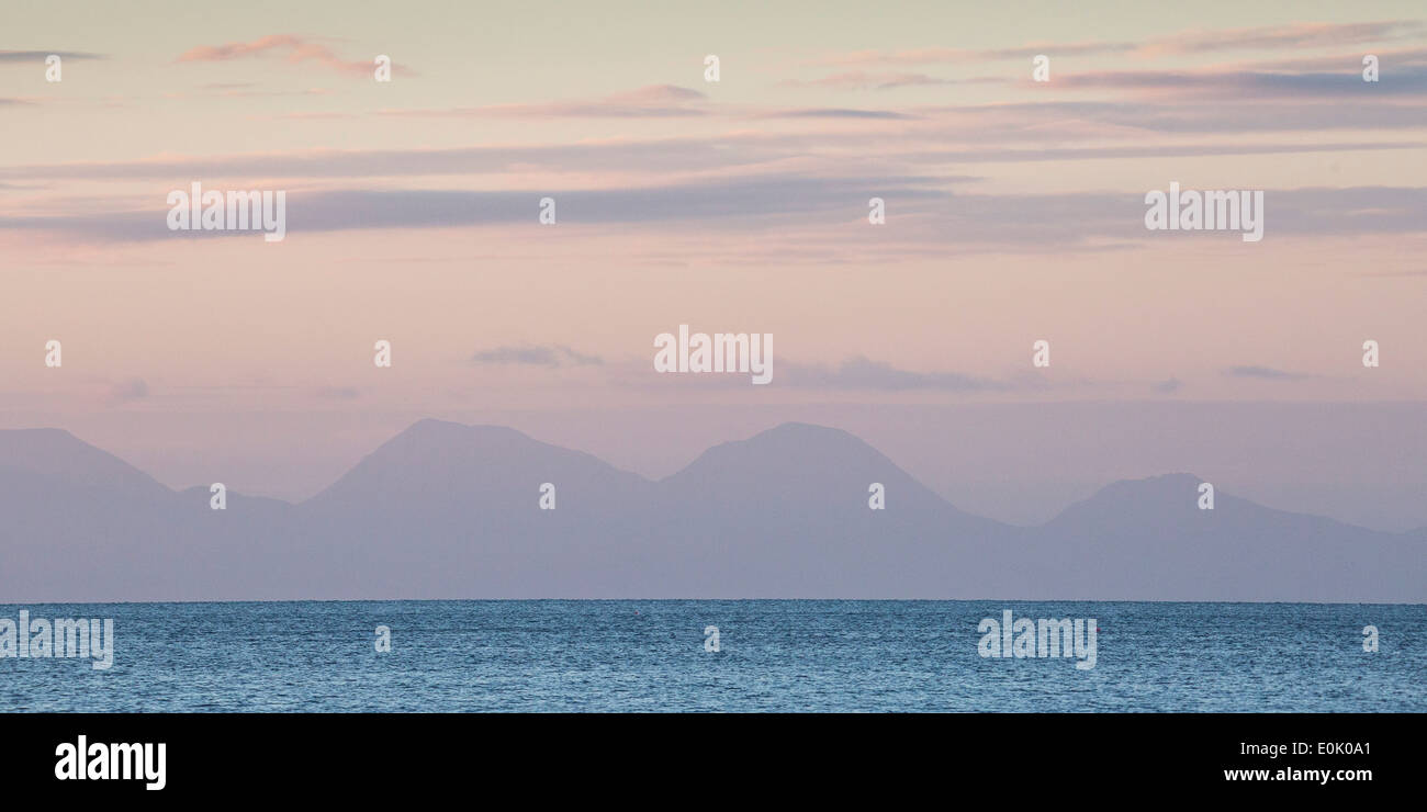 Coucher du soleil à vers gigha, Kintyre, Ecosse Banque D'Images