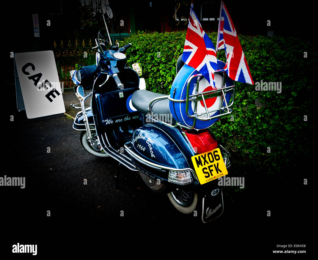 Scooter Vespa, England, UK. Banque D'Images