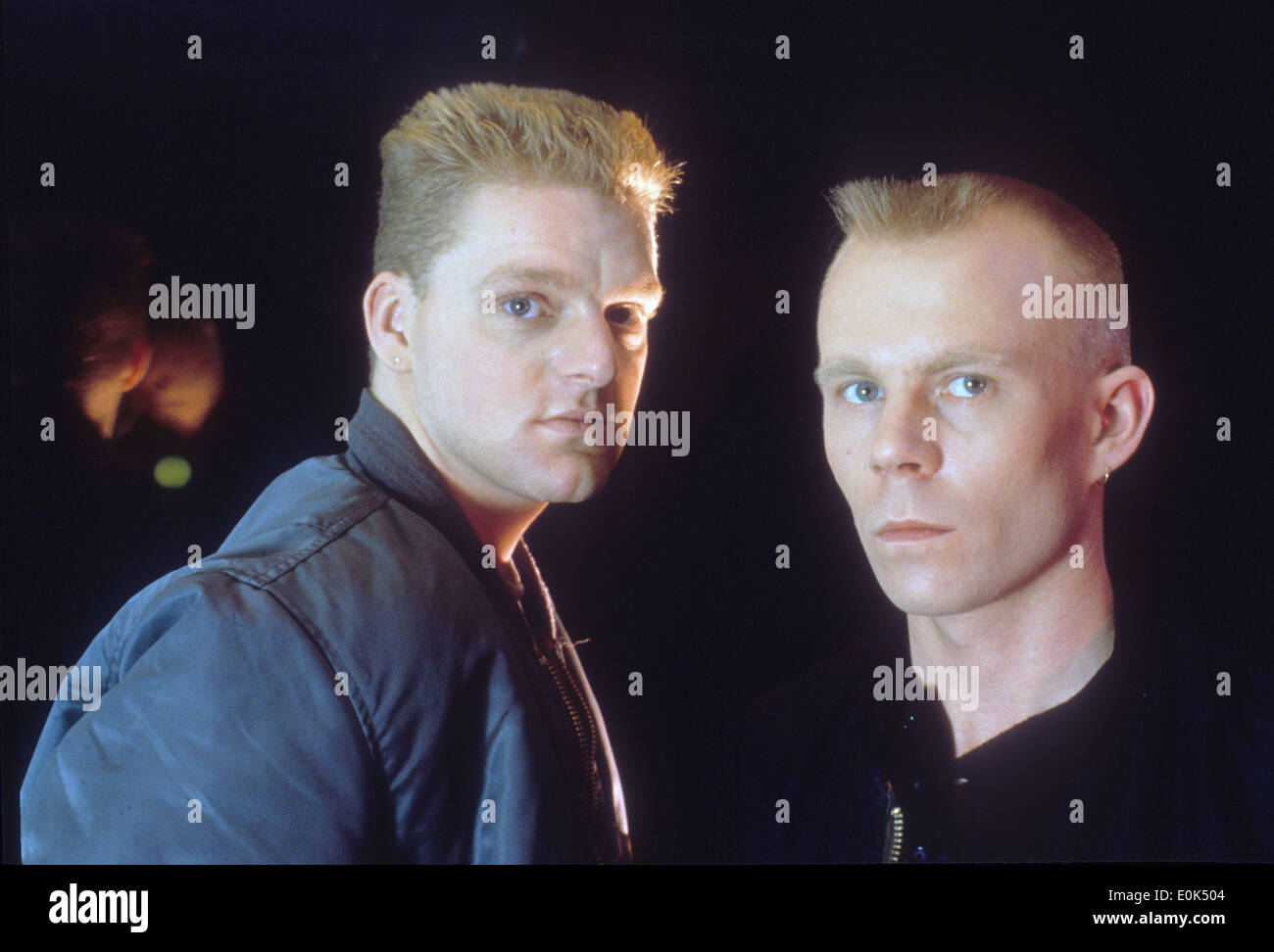 Duo pop britannique Erasure en 1986 avec Andy Bell et Vince Clarke à gauche. Photo van Houten Banque D'Images